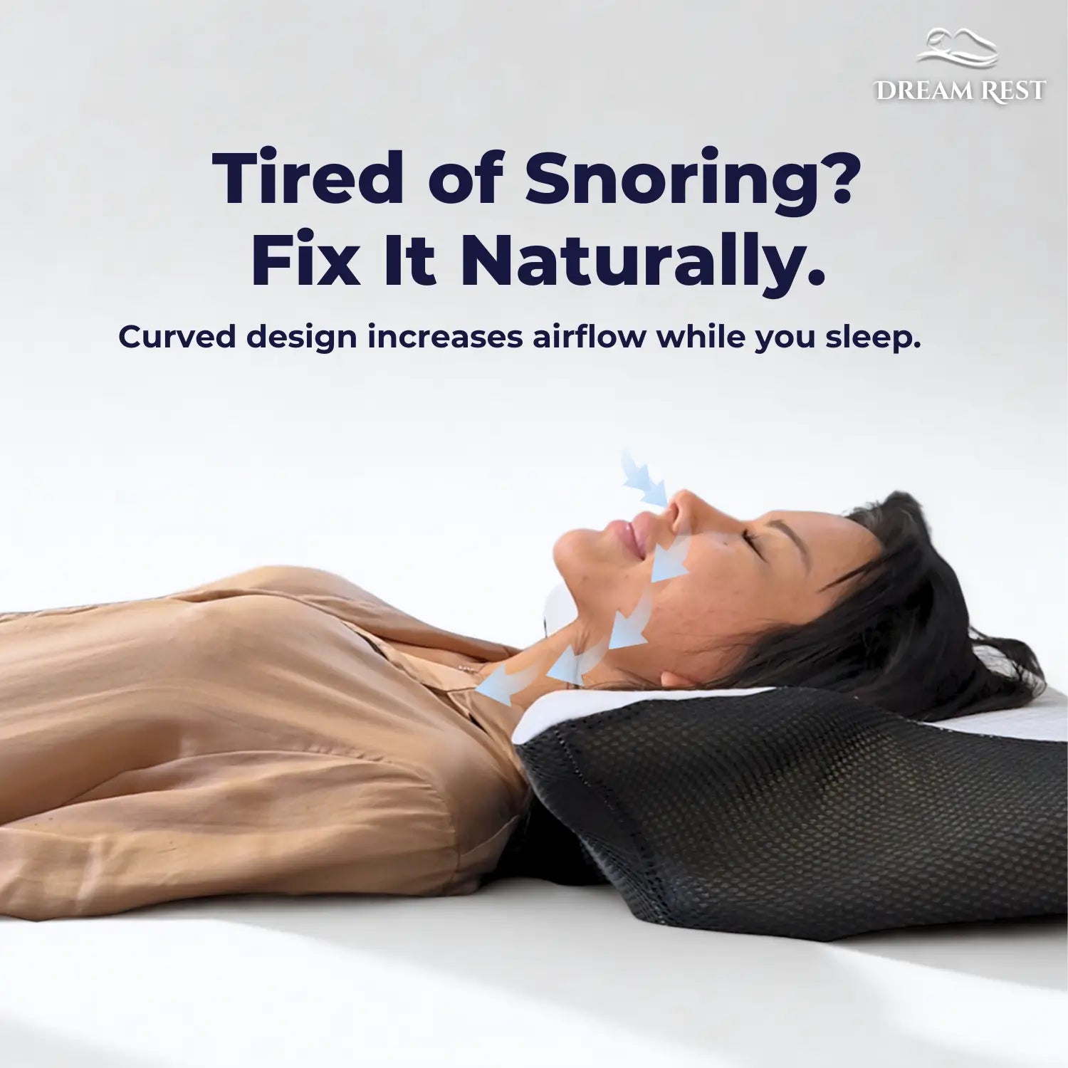DreamRestโข Ergonomic Memory Foam Pillow